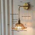 DecorBites™ Amber Glass LED Wall Sconce, Brass Finish, Adjustable Wire, Modern Nordic Style