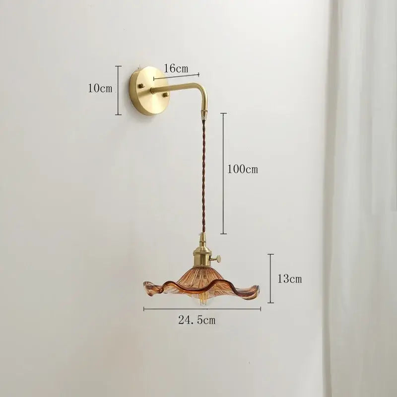 DecorBites™ Amber Glass LED Wall Sconce for Home Indoor Lighting