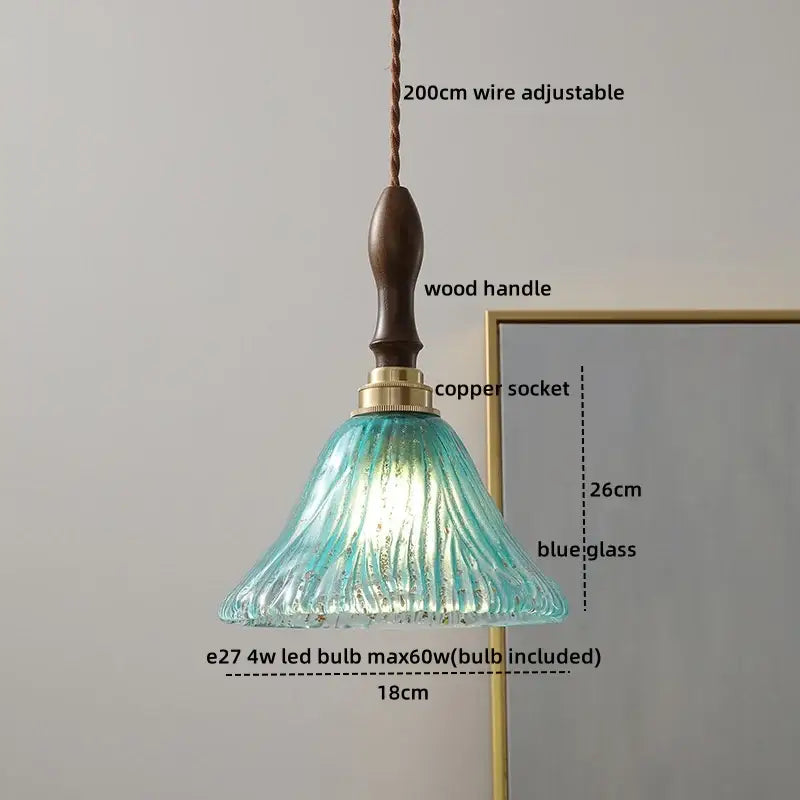 DecorBites™ Amber Glass Pendant Lamps Copper Modern Hanging Lights for Living Dining Bedroom