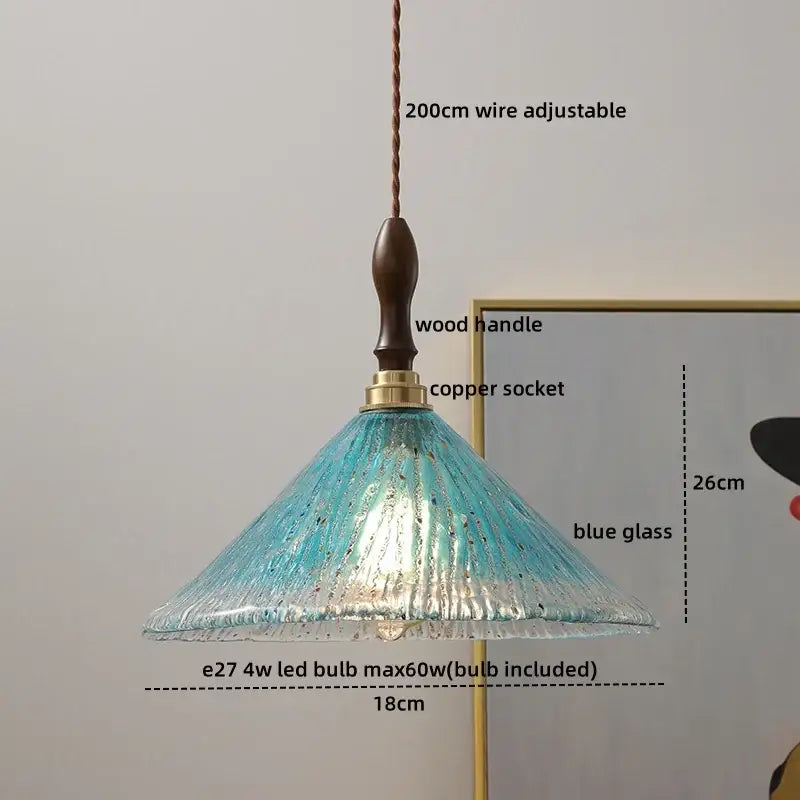 DecorBites™ Amber Glass Pendant Lamps Copper Modern Hanging Lights for Living Dining Bedroom