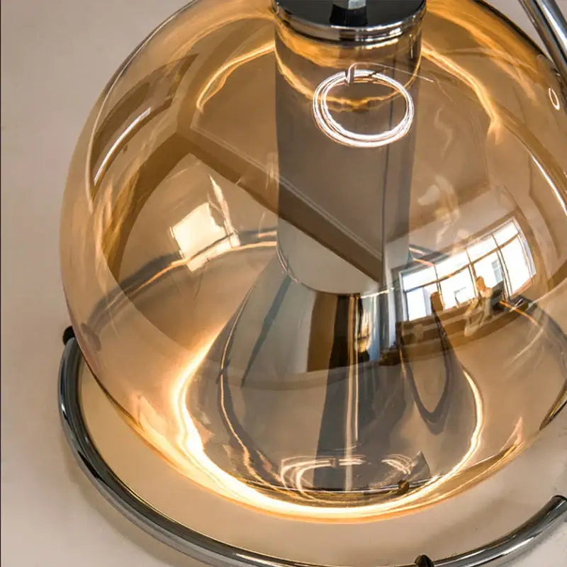 DecorBites™ Amber Glass Pendant Light: Industrial Adjustable Angle Chandelier for Kitchen Bedroom Hallway