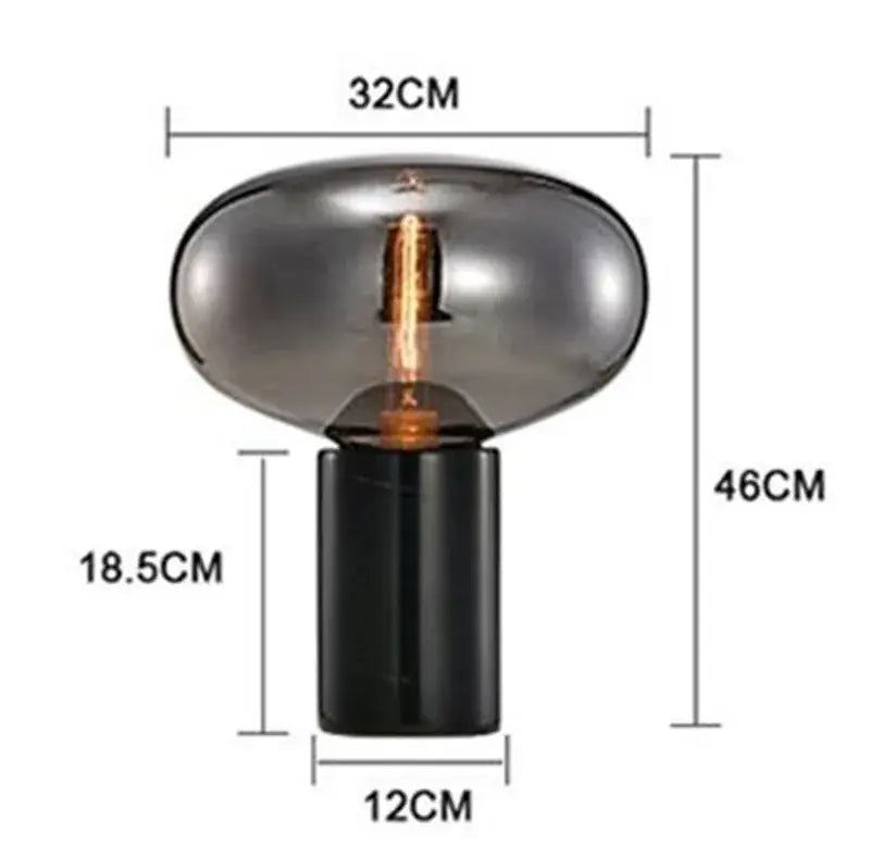 DecorBites™ Amber Glass Table Lamp for Modern Living Spaces