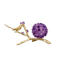 DecorBites™ Amethyst Flower Ball Bird Sculpture Desk Decoration