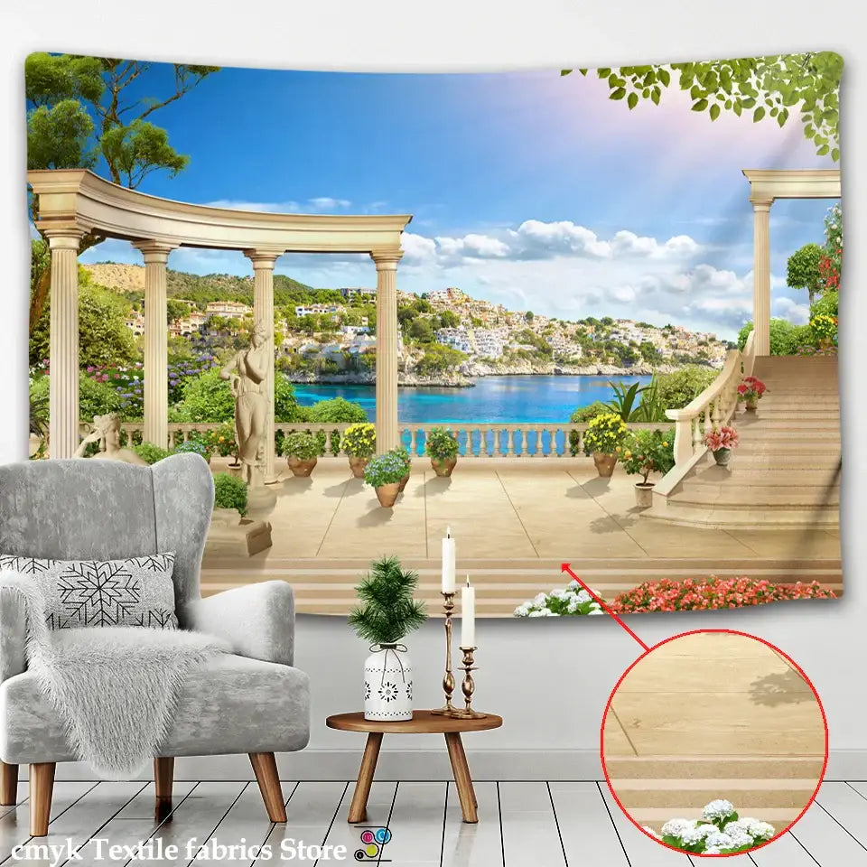 DecorBites™ Ancient Architecture Tapestry Wall Hanging Home Decor Cloth