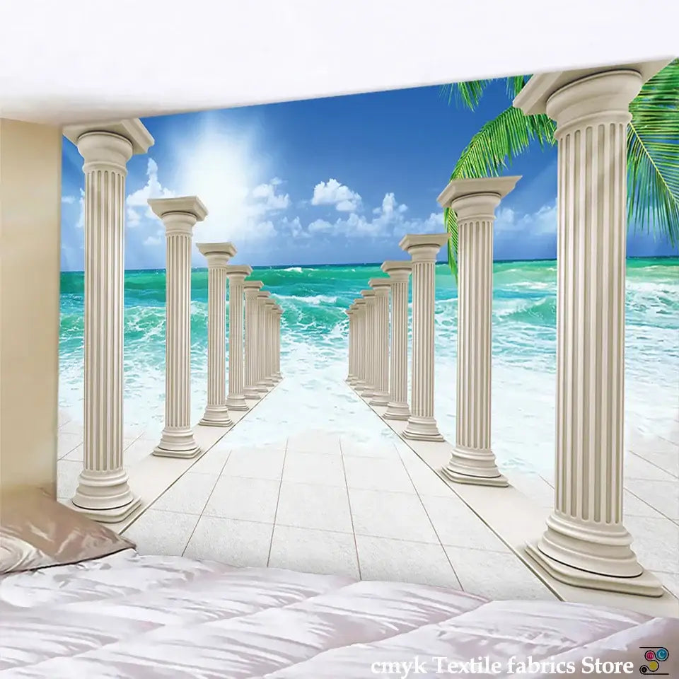 DecorBites™ Ancient Architecture Tapestry Wall Hanging Home Decor Cloth