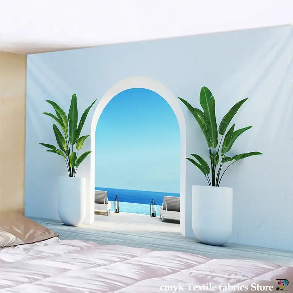 DecorBites™ Ancient Architecture Tapestry Wall Hanging Home Decor Cloth
