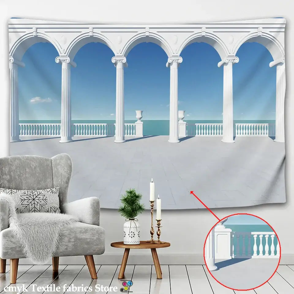DecorBites™ Ancient Architecture Tapestry Wall Hanging Home Decor Cloth