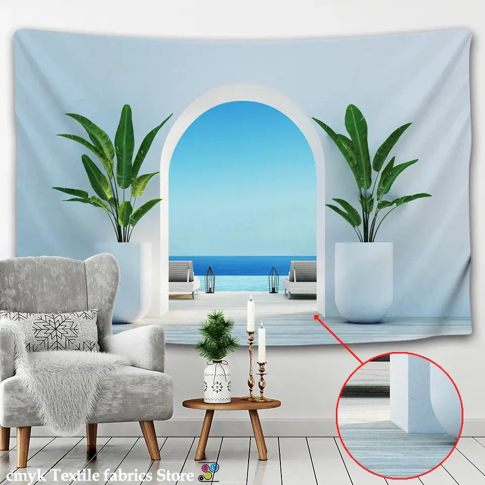 DecorBites™ Ancient Architecture Tapestry Wall Hanging Home Decor Cloth
