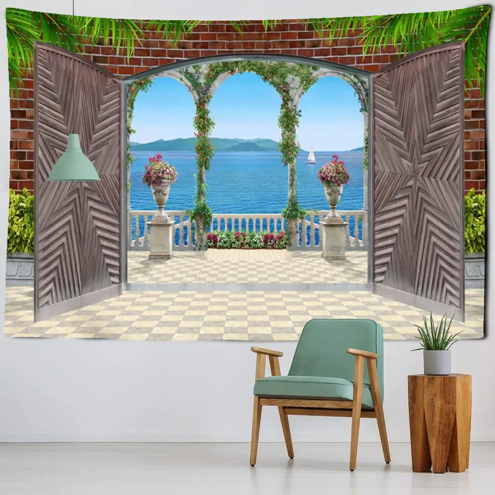 DecorBites™ Ancient Architecture Tapestry Wall Hanging Home Decor Cloth