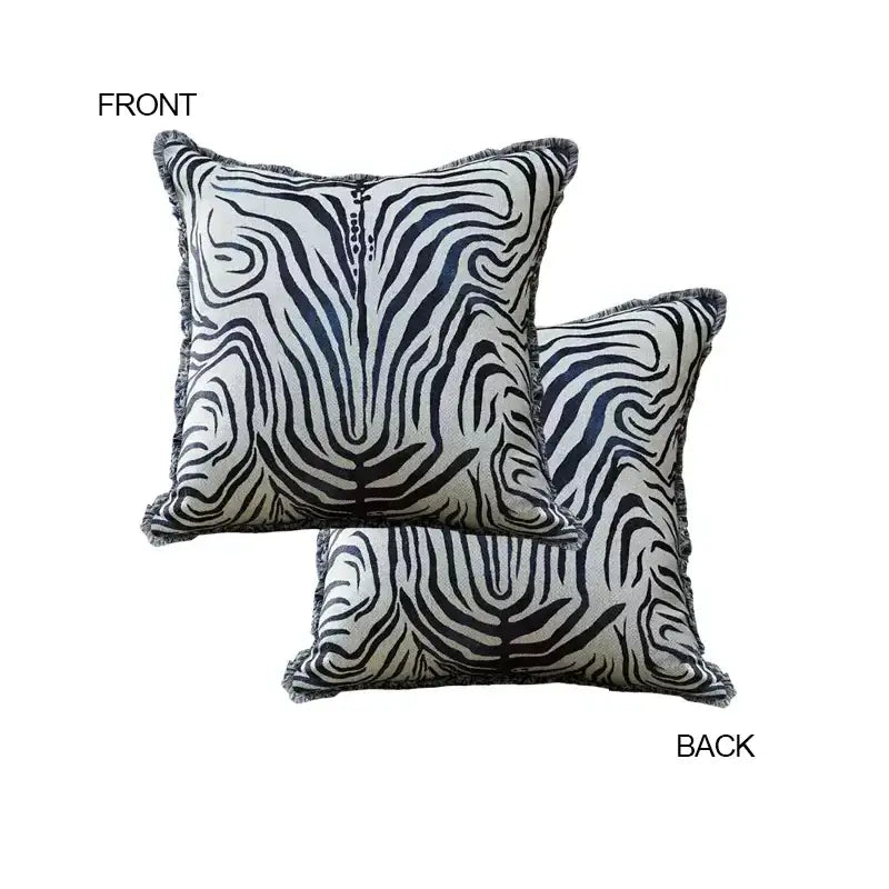 DecorBites™ Ancient Indigo Jungle Decorative Cushion Covers - Hand-Painted Throw Pillow Case