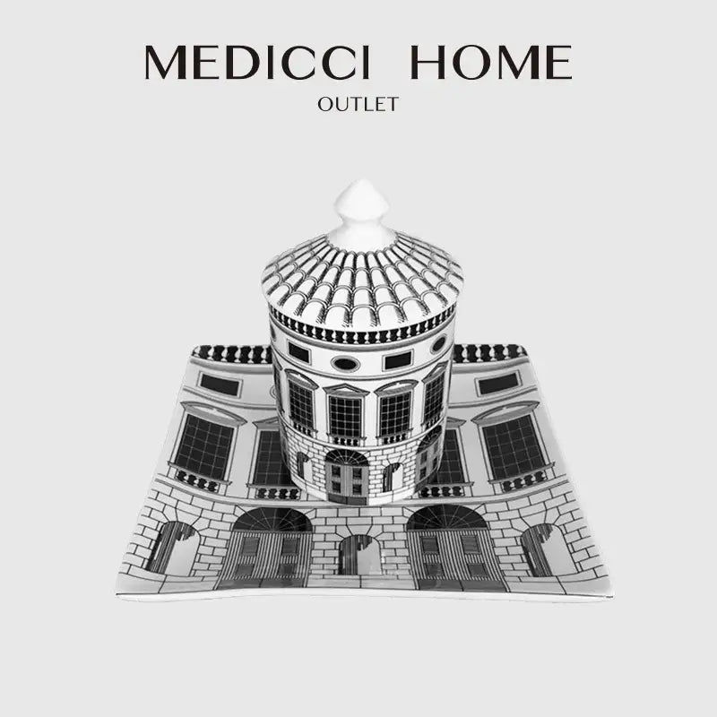 DecorBites™ Ancient Roman Architecture Ceramic Incense Candlestick Luxury Home Ornament