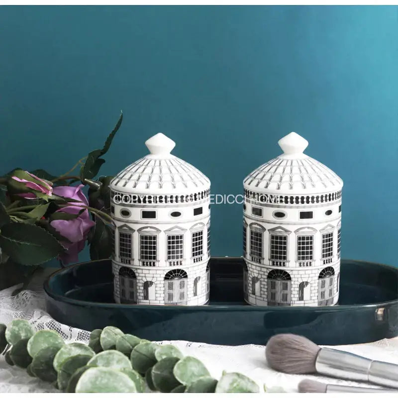 DecorBites™ Ancient Roman Architecture Ceramic Incense Candlestick Luxury Home Ornament