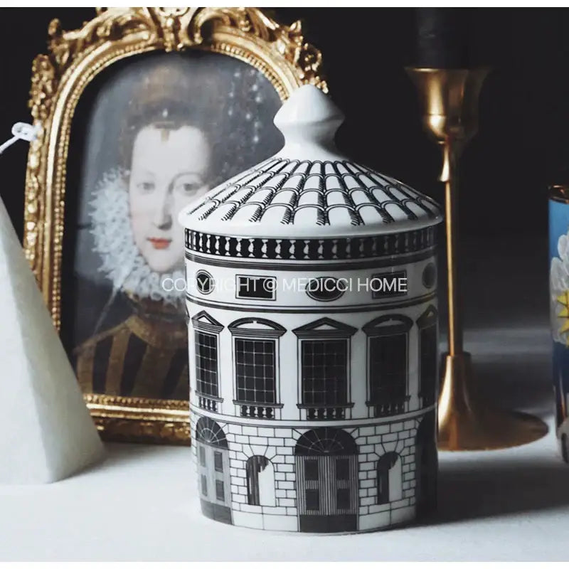 DecorBites™ Ancient Roman Architecture Ceramic Incense Candlestick Luxury Home Ornament