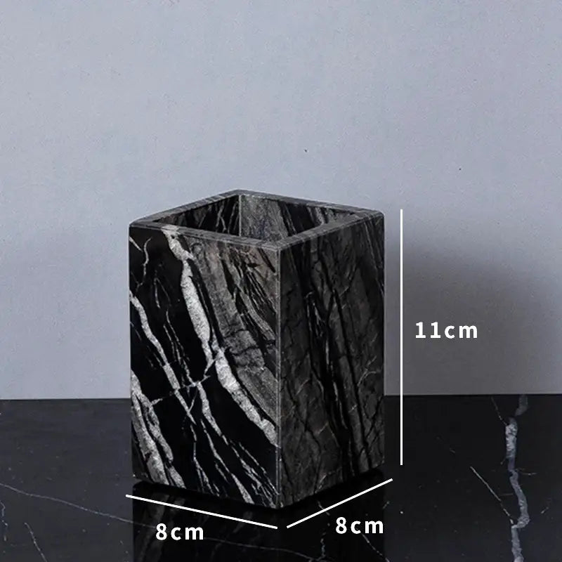 DecorBites™ Ancient Wood Grain Marble Bathroom Set with Luxury Accessories