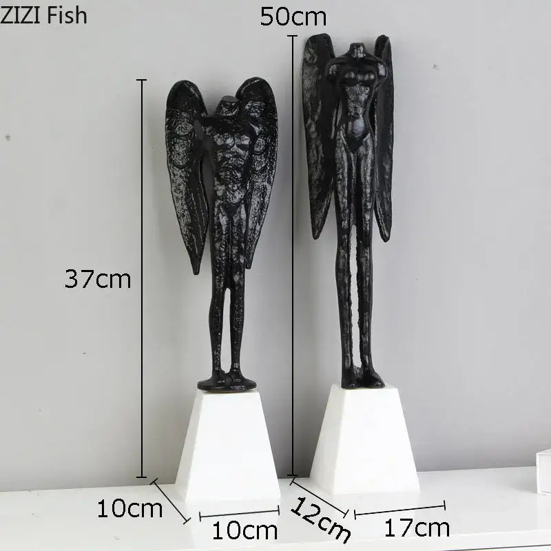 DecorBites™ Angel Abstract Figures Sculpture Cast Iron Home Decor Statue Craft