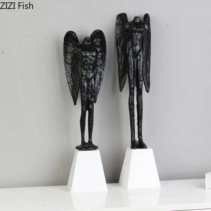 DecorBites™ Angel Abstract Figures Sculpture Cast Iron Home Decor Statue Craft