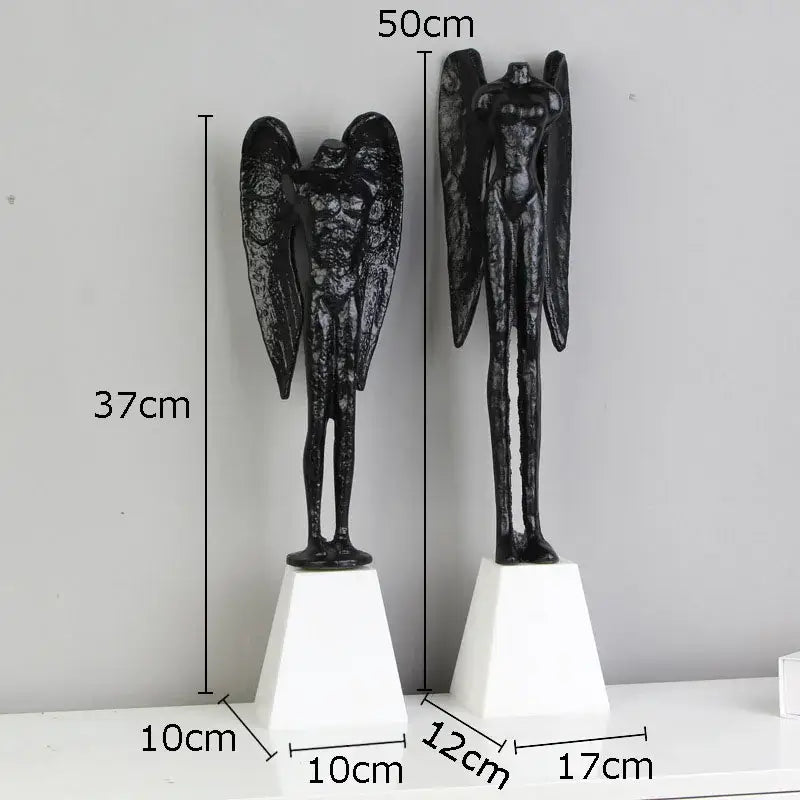 DecorBites™ Angel Abstract Figures Sculpture Cast Iron Home Decor Statue Craft