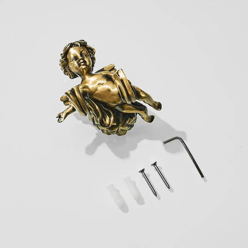 DecorBites™ Angel Brass Towel Hook for Bathroom & Garage Wall Mounted
