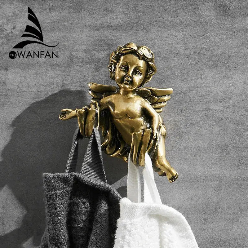 DecorBites™ Angel Brass Towel Hook for Bathroom & Garage Wall Mounted