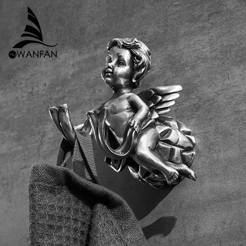 DecorBites™ Angel Brass Towel Hook for Bathroom & Garage Wall Mounted