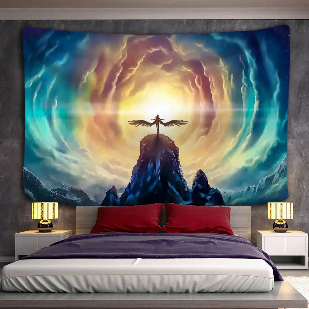 DecorBites™ Angel Devil Hell Witchcraft Hippie Psychedelic Halloween Dorm Tapestry