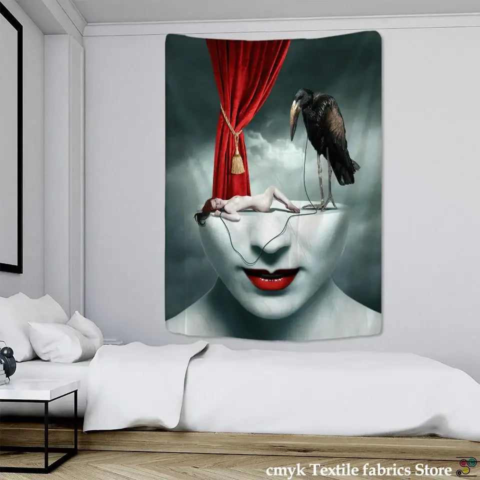 DecorBites™ Angel Devil Hell Witchcraft Hippie Psychedelic Halloween Dorm Tapestry