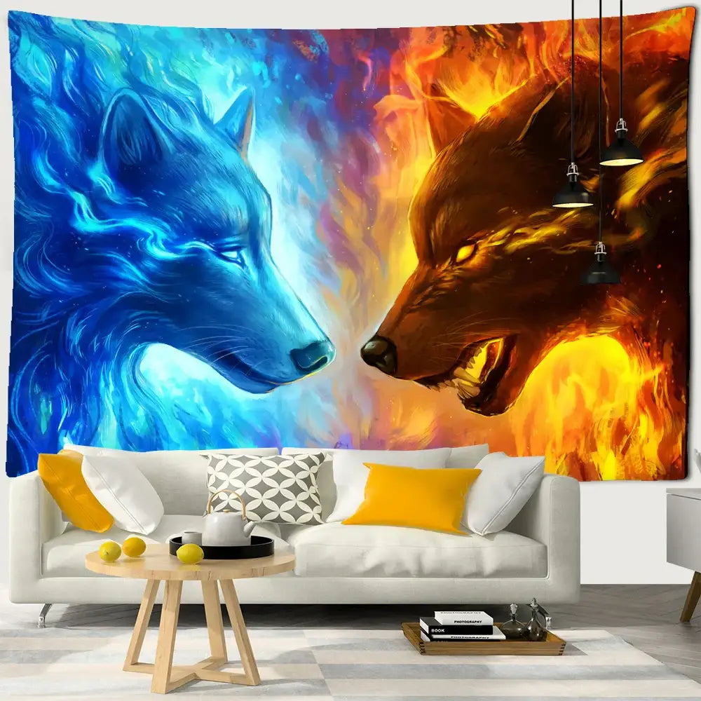 DecorBites™ Angel Devil Hell Witchcraft Hippie Psychedelic Halloween Dorm Tapestry