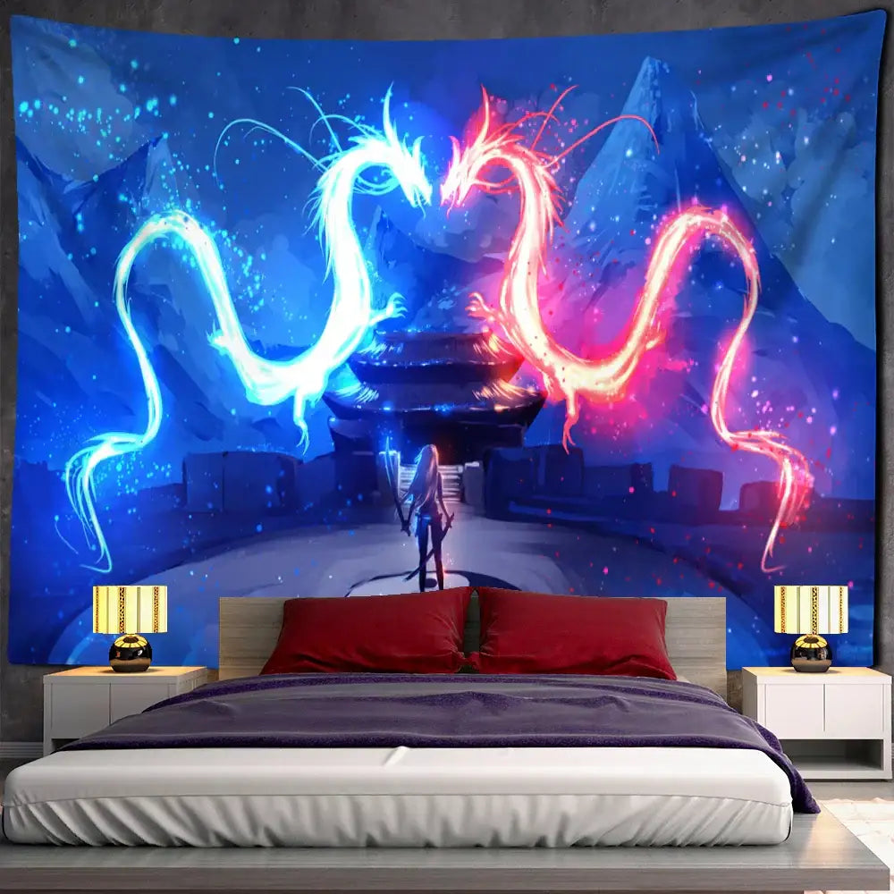 DecorBites™ Angel Devil Hell Witchcraft Hippie Psychedelic Halloween Dorm Tapestry