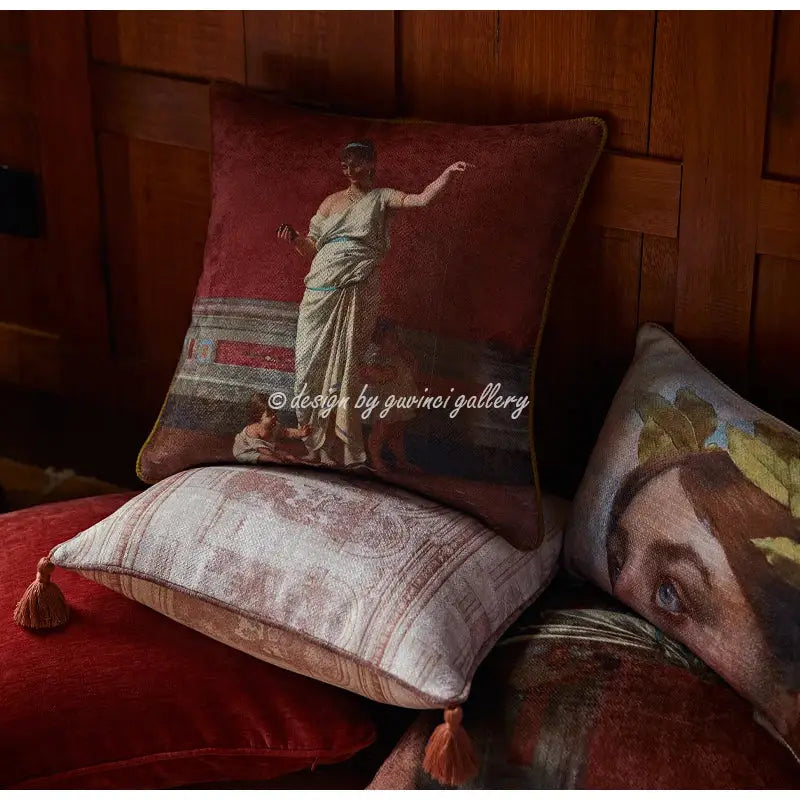 DecorBites™ Angel Eyes Lumbar Pillow Cover - Greek Art Inspired Luxury Home Decor