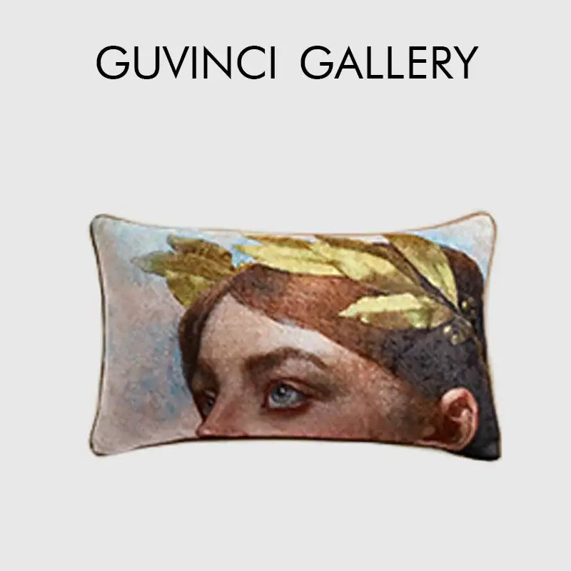 DecorBites™ Angel Eyes Lumbar Pillow Cover - Greek Art Inspired Luxury Home Decor