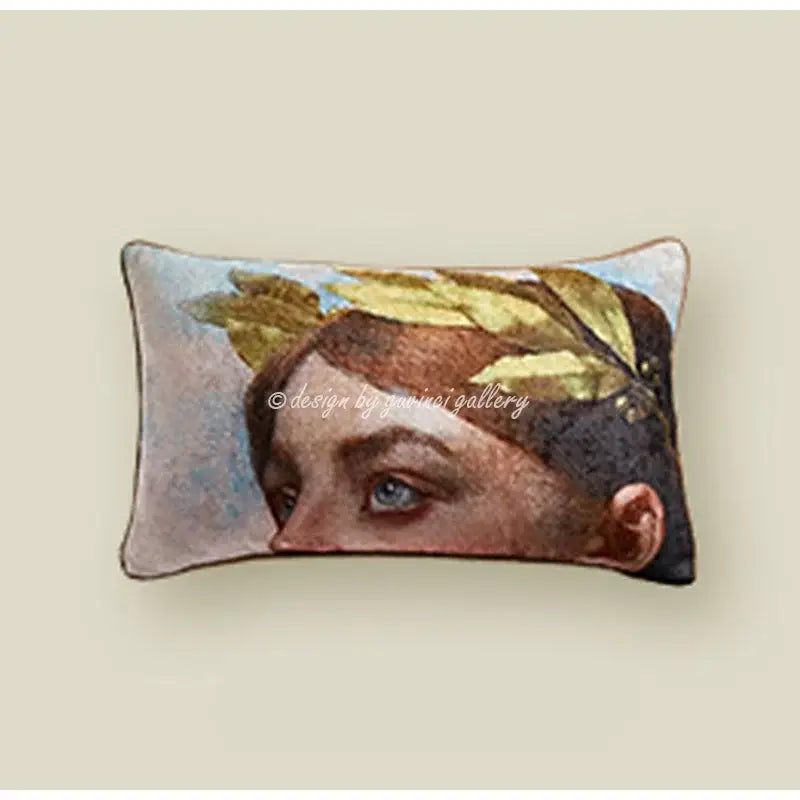 DecorBites™ Angel Eyes Lumbar Pillow Cover - Greek Art Inspired Luxury Home Decor