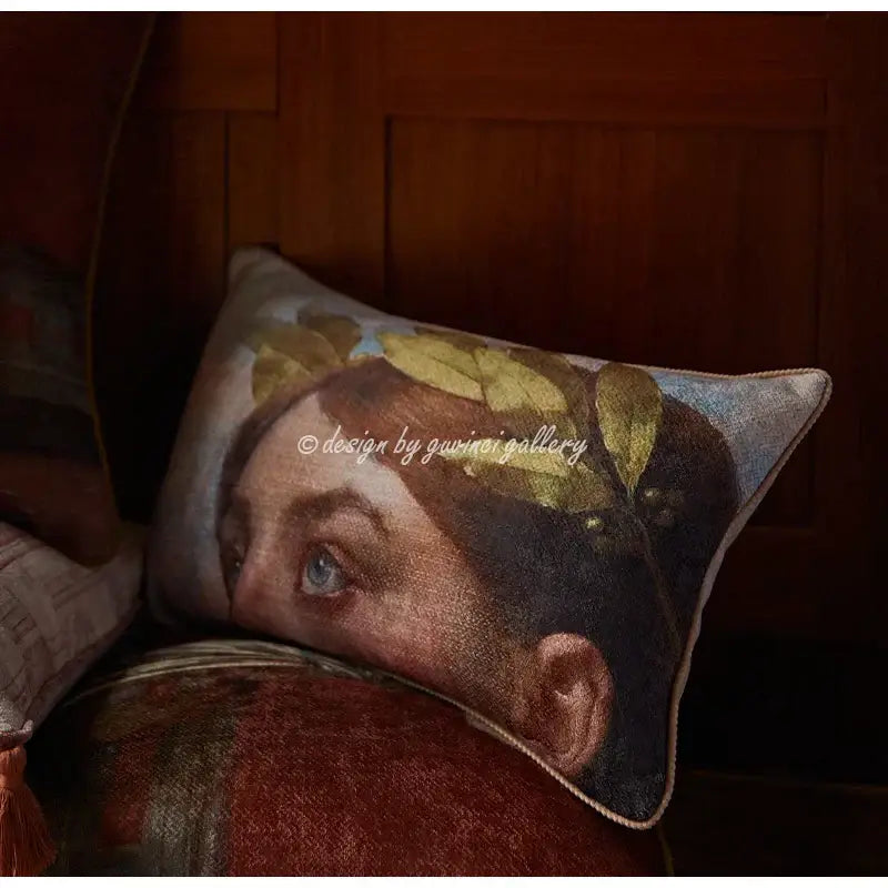 DecorBites™ Angel Eyes Lumbar Pillow Cover - Greek Art Inspired Luxury Home Decor