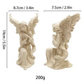DecorBites™ Angel Figurine White Gold Resin Sculpture Collectible Statue Home Decor
