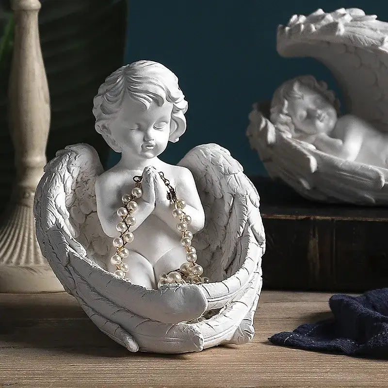 DecorBites™ Angel Girl Resin Figurine for Modern Home Decor and Gift Giving