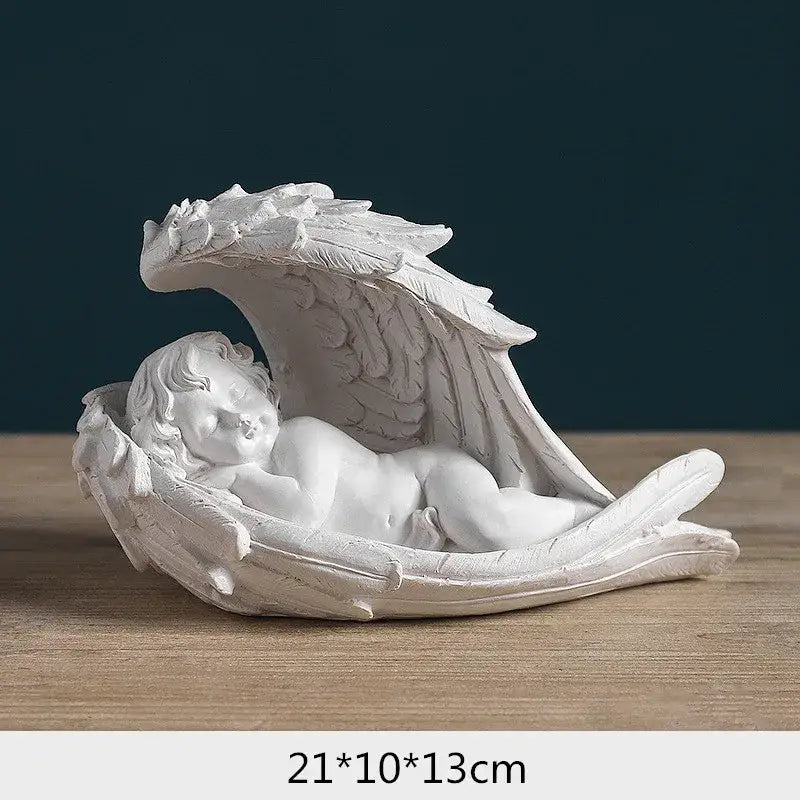 DecorBites™ Angel Girl Resin Figurine for Modern Home Decor and Gift Giving
