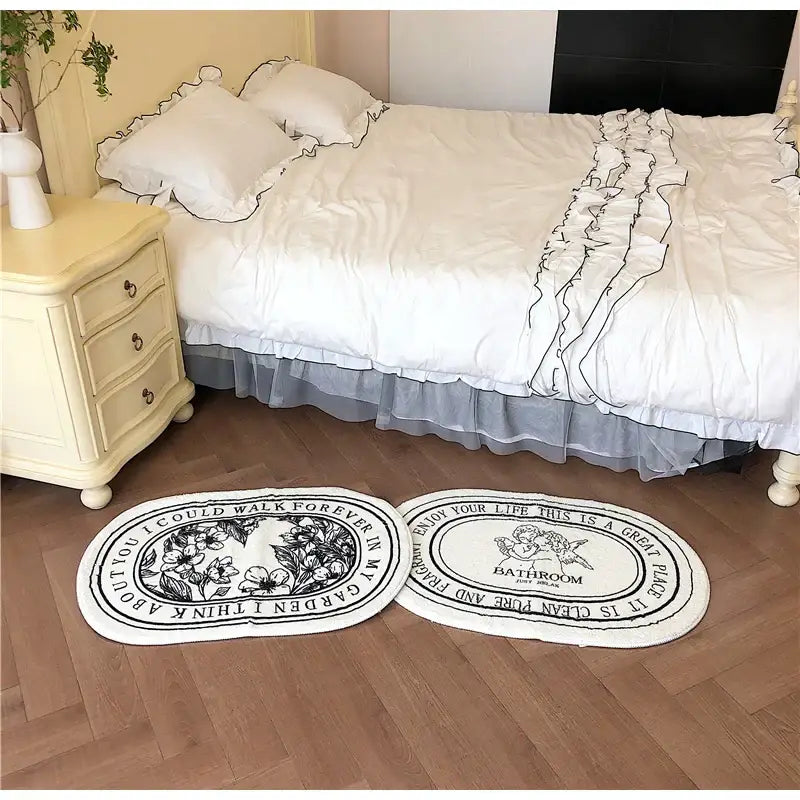 DecorBites™ Angel Print Shaggy Bath Rug 40x60cm