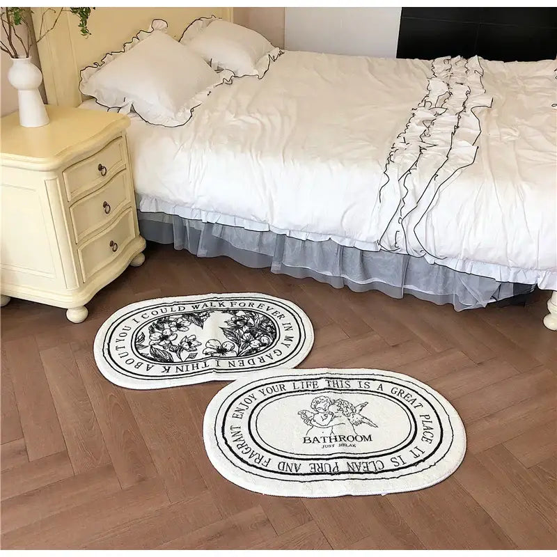DecorBites™ Angel Print Shaggy Bath Rug 40x60cm