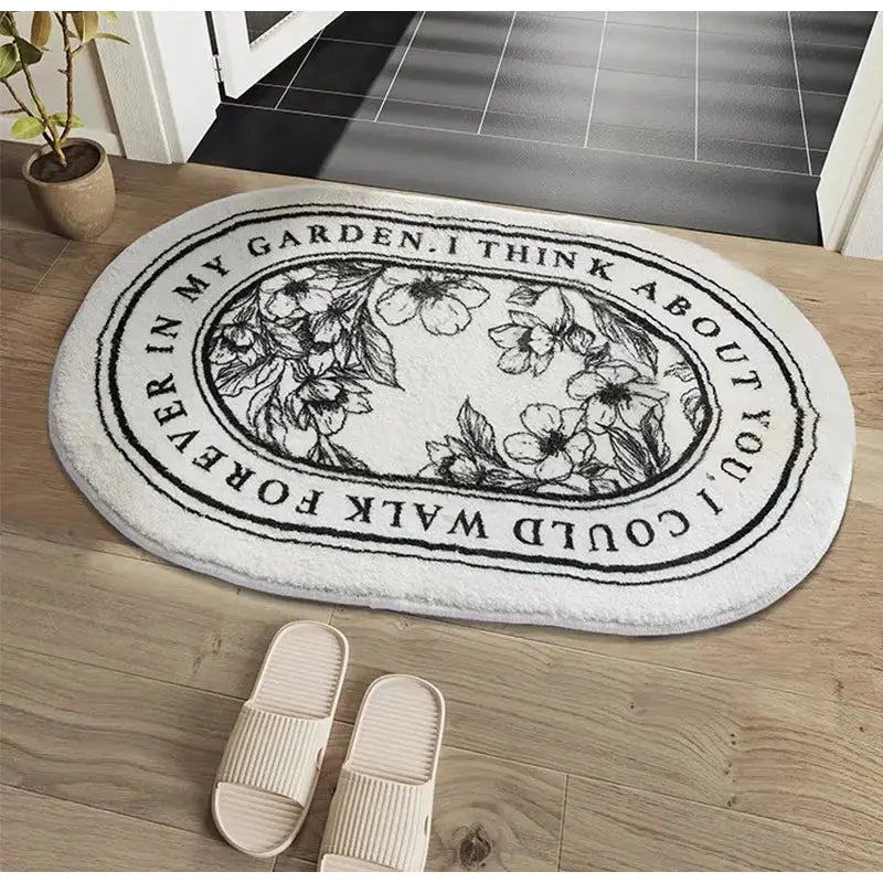 DecorBites™ Angel Print Shaggy Bath Rug 40x60cm