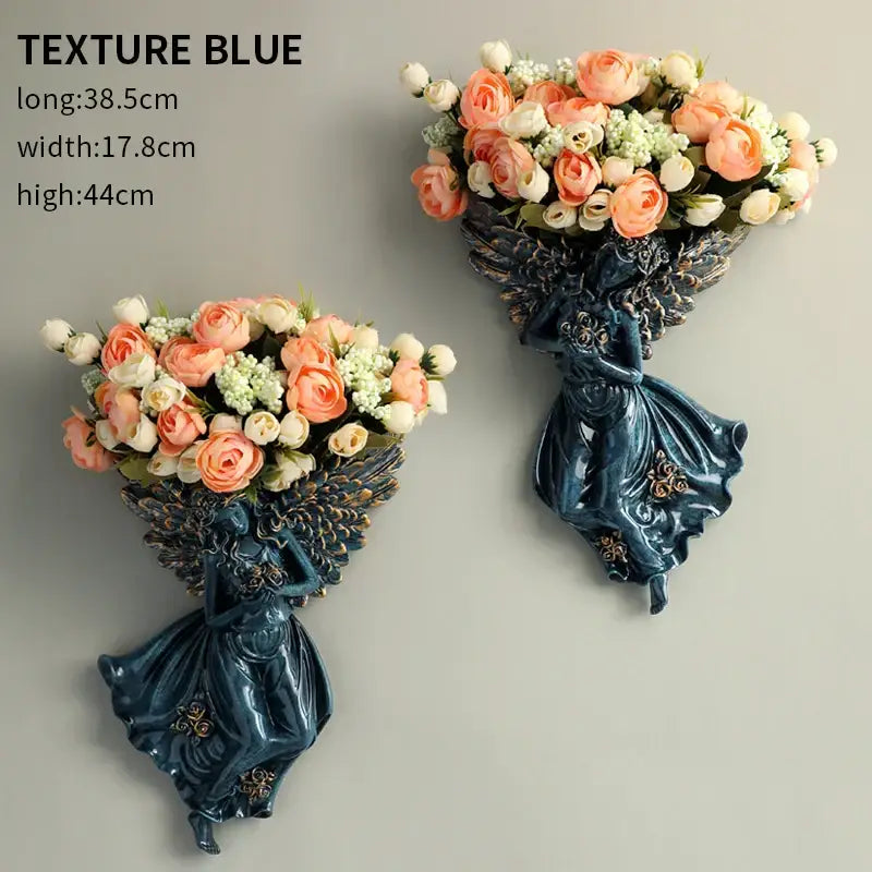 DecorBites™ Angel Vase Wall Decoration Resin Shelf Art Mural Living Room Cupid Flowerpot