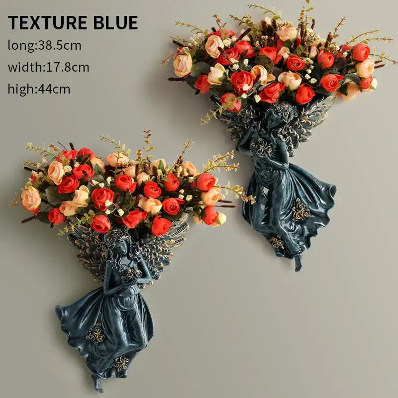 DecorBites™ Angel Vase Wall Decoration Resin Shelf Art Mural Living Room Cupid Flowerpot