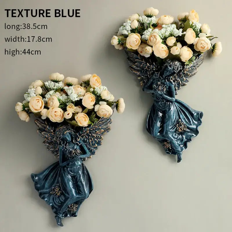 DecorBites™ Angel Vase Wall Decoration Resin Shelf Art Mural Living Room Cupid Flowerpot