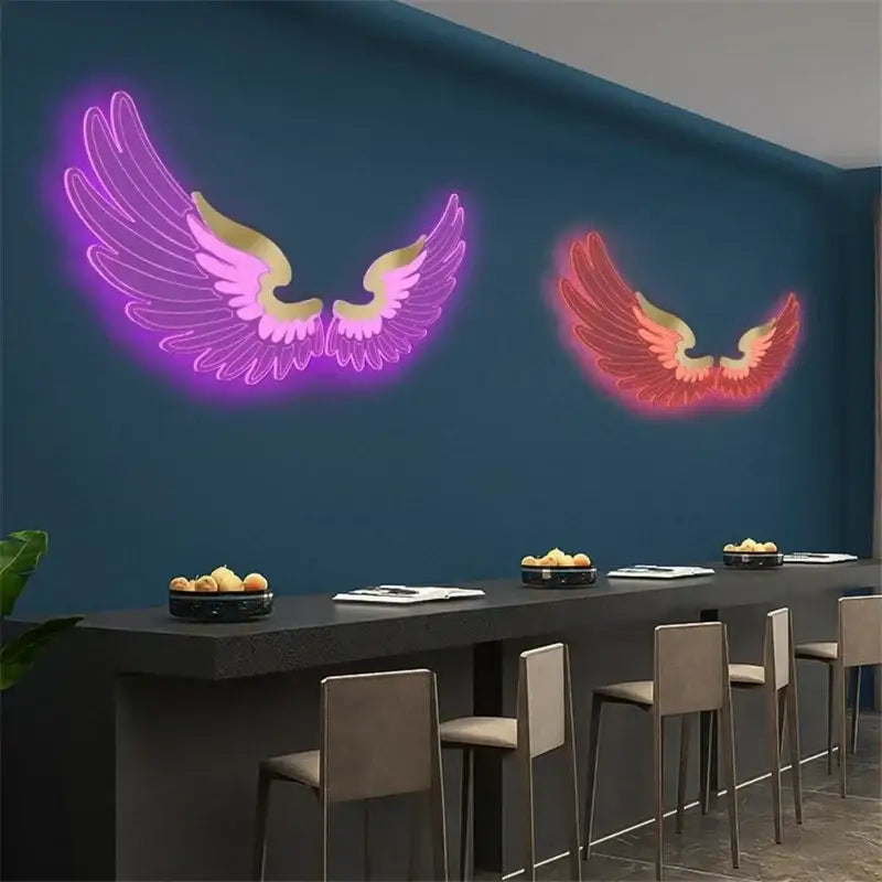 DecorBites™ Angel Wings RGB LED Wall Lamp for Living Room Bedroom Restaurant Bar