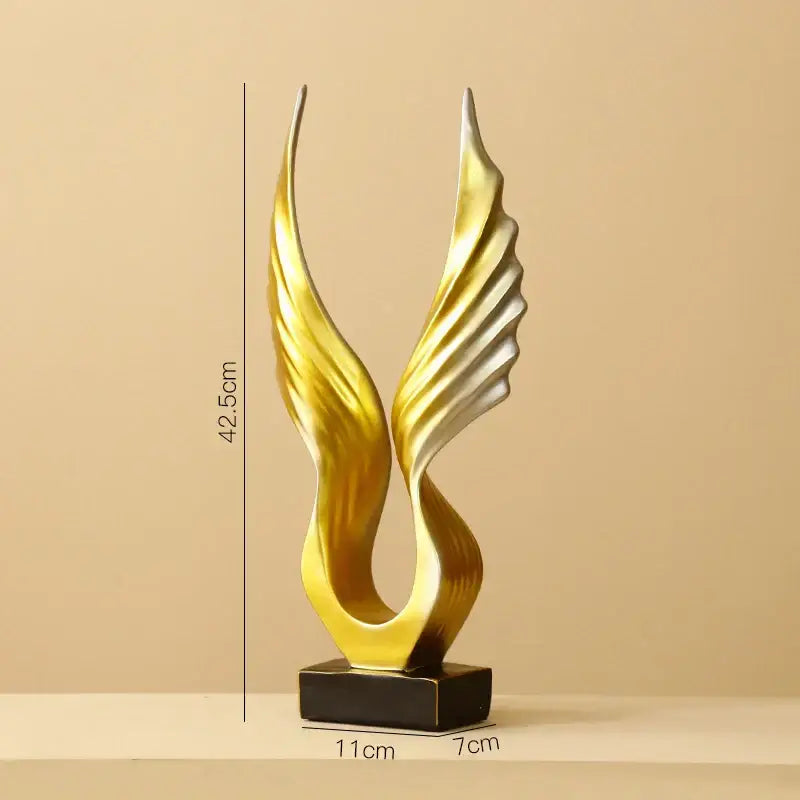 DecorBites™ Angel Wings Sculpture: Nordic Modern Abstract Resin Home Decor Artware