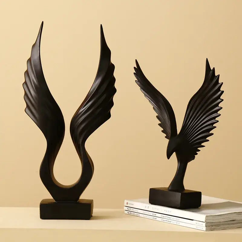 DecorBites™ Angel Wings Sculpture: Nordic Modern Abstract Resin Home Decor Artware