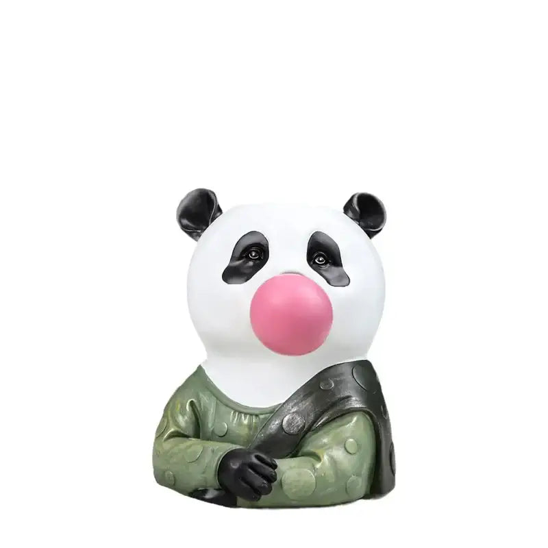 DecorBites™ Animal Bust Succulent Vase Hand-Painted Resin Figure with Giraffe/Zebra/Bear/Panda Blowing Bubbles