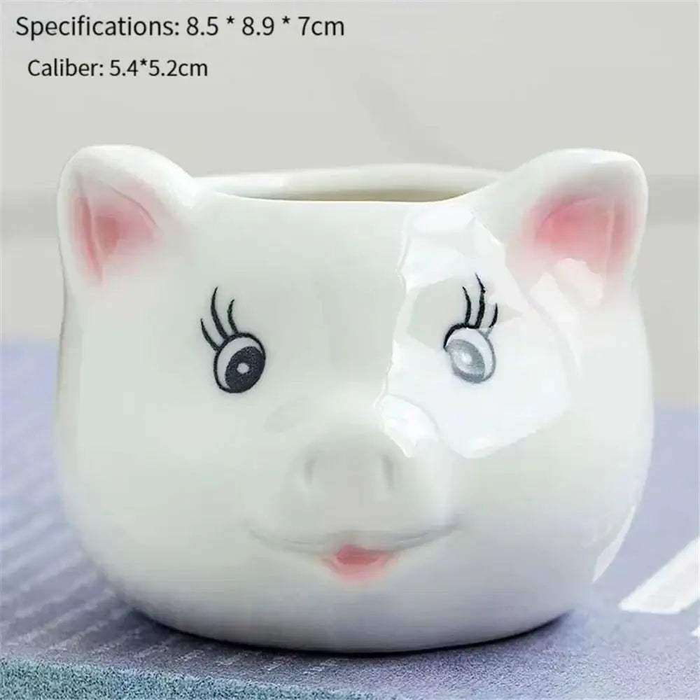DecorBites™ Animal Cartoon Ceramic Flowerpot for Nursery Planting - Cute Rabbit Elephant Sheep Octopus