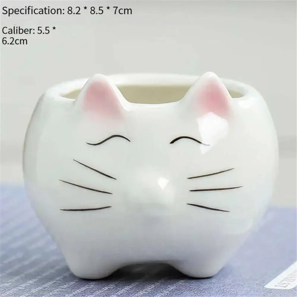 DecorBites™ Animal Cartoon Ceramic Flowerpot for Nursery Planting - Cute Rabbit Elephant Sheep Octopus
