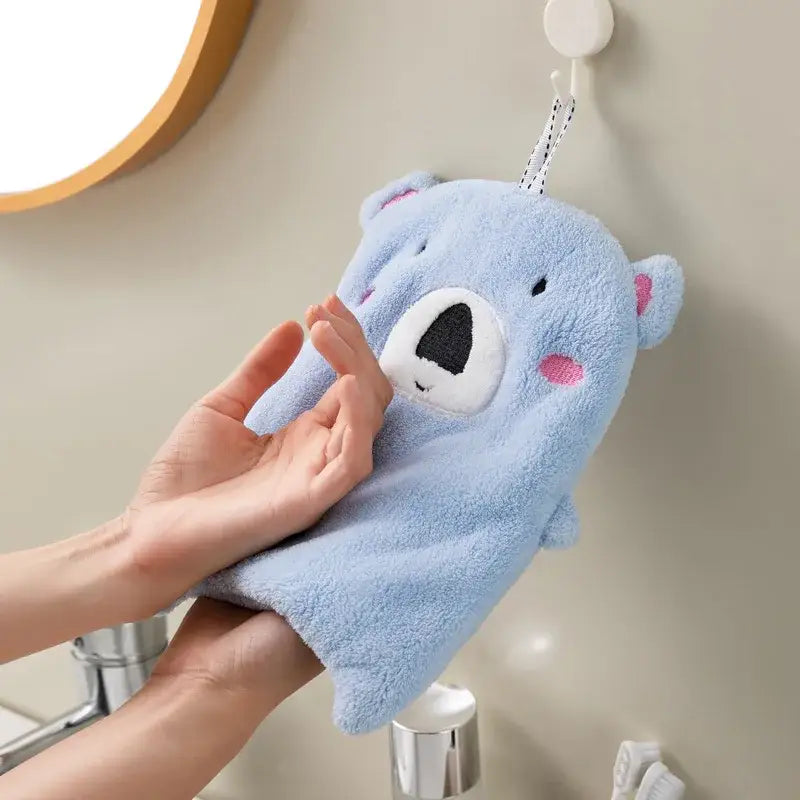 DecorBites™ Animal Hand Towel Set - Cute Panda Koala Child Terry Towels with Hanging Loops