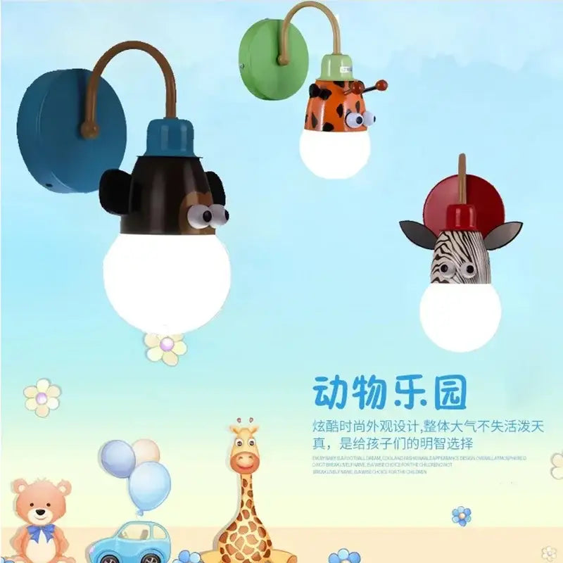 DecorBites™ Animal LED Ceiling Light: Monkey Zebra Giraffe Kids Lamp for Bedroom.