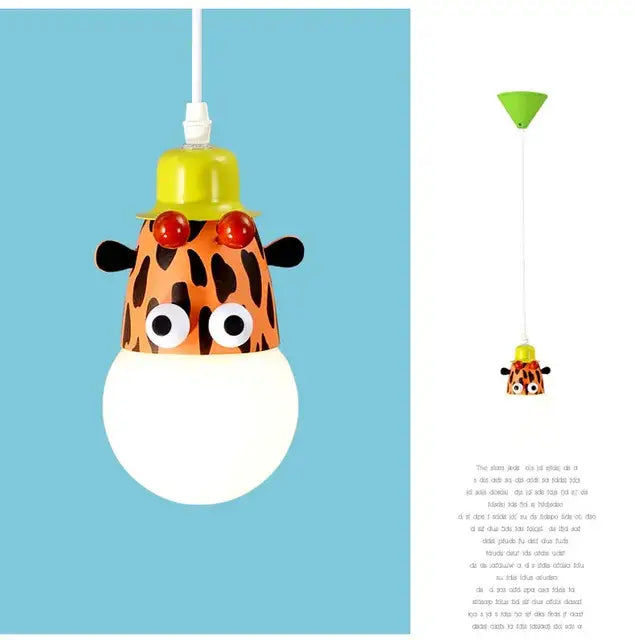 DecorBites™ Animal LED Ceiling Light: Monkey Zebra Giraffe Kids Lamp for Bedroom.